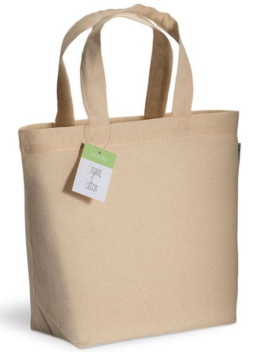 SHOPPER IN COTONE ORGANICO CON SOFFIETTO 120 g