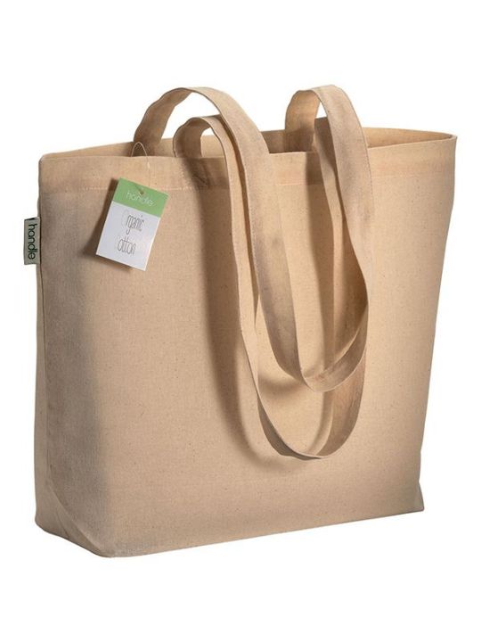 SHOPPER IN COTONE ORGANICO CON SOFFIETTO 120 g BIG