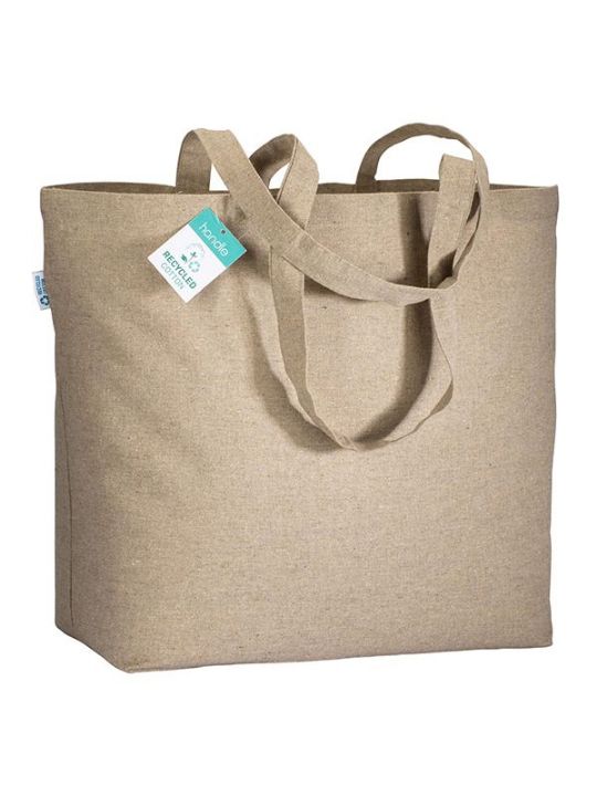 SHOPPER IN COTONE RICICLATO CON SOFFIETTO BIG 190G MELANGE